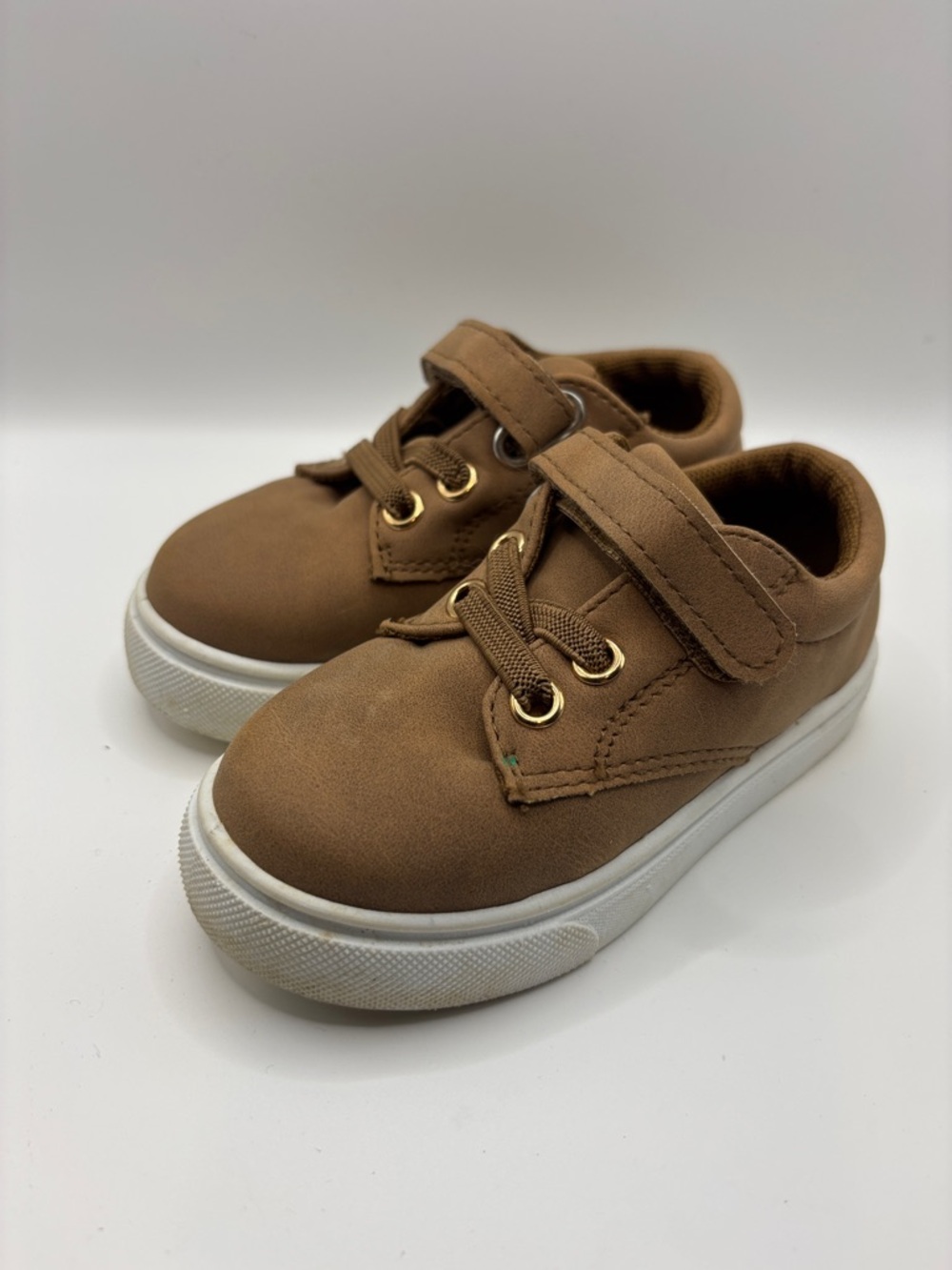 French Toast Brown Kids Velcro & Lace Sneakers